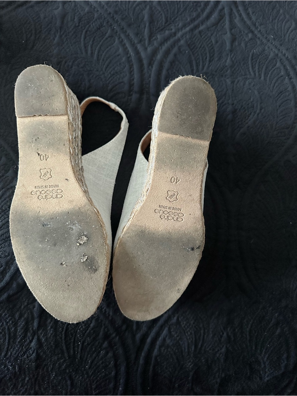 Andre Assous Light Beige Slingback Espadrille Wedges - Picture 11 of 14